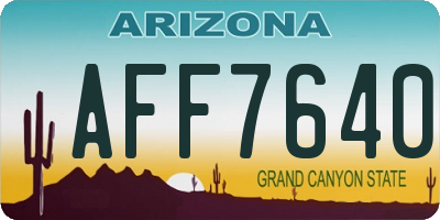 AZ license plate AFF7640