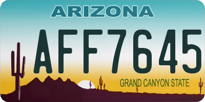AZ license plate AFF7645