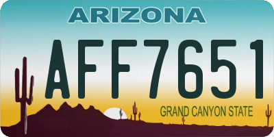 AZ license plate AFF7651