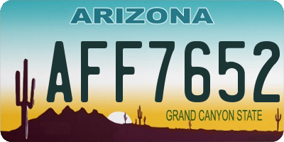 AZ license plate AFF7652