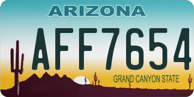 AZ license plate AFF7654