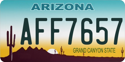 AZ license plate AFF7657