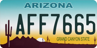 AZ license plate AFF7665