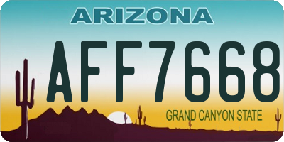 AZ license plate AFF7668