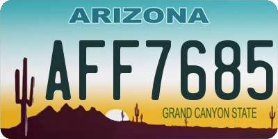 AZ license plate AFF7685