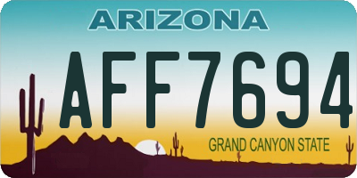 AZ license plate AFF7694
