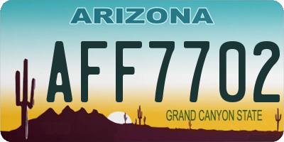 AZ license plate AFF7702