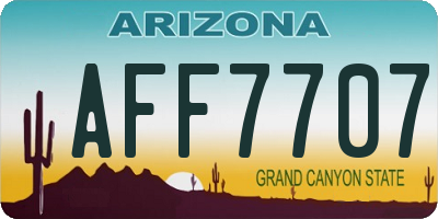 AZ license plate AFF7707
