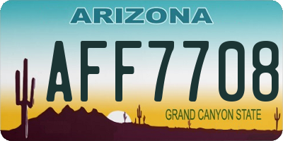 AZ license plate AFF7708