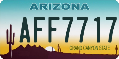 AZ license plate AFF7717