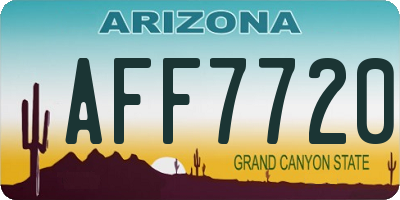 AZ license plate AFF7720