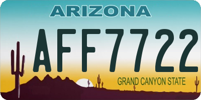 AZ license plate AFF7722