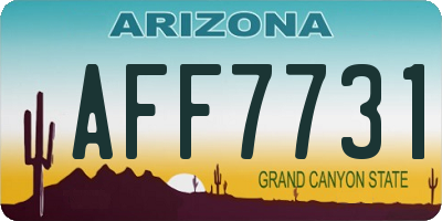 AZ license plate AFF7731