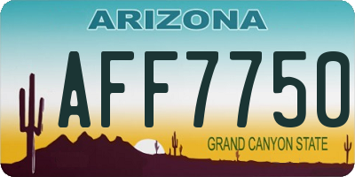 AZ license plate AFF7750