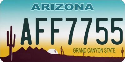 AZ license plate AFF7755