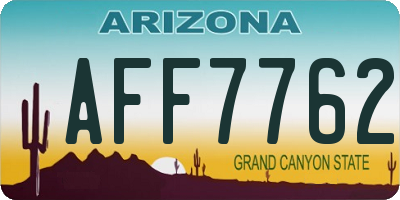 AZ license plate AFF7762