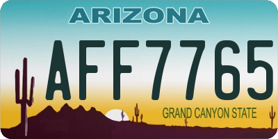AZ license plate AFF7765