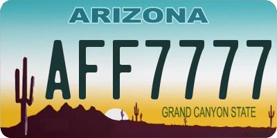 AZ license plate AFF7777