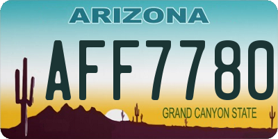 AZ license plate AFF7780