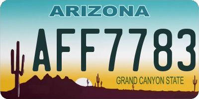 AZ license plate AFF7783