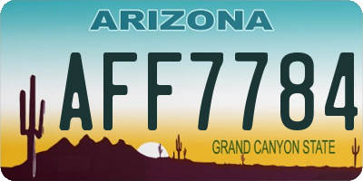 AZ license plate AFF7784
