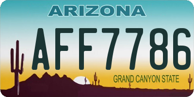 AZ license plate AFF7786
