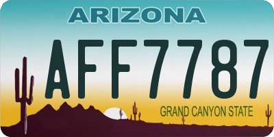 AZ license plate AFF7787