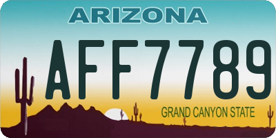 AZ license plate AFF7789