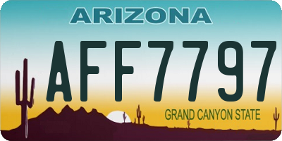 AZ license plate AFF7797