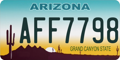 AZ license plate AFF7798