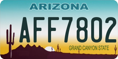 AZ license plate AFF7802