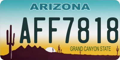 AZ license plate AFF7818