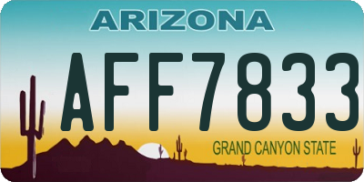 AZ license plate AFF7833