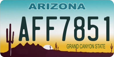 AZ license plate AFF7851