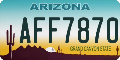 AZ license plate AFF7870