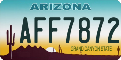 AZ license plate AFF7872