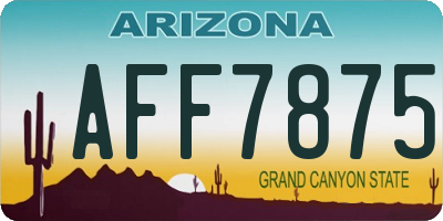 AZ license plate AFF7875
