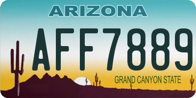 AZ license plate AFF7889