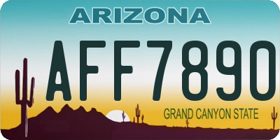 AZ license plate AFF7890