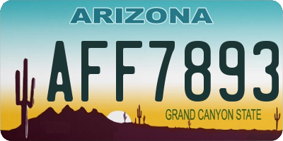 AZ license plate AFF7893
