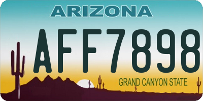 AZ license plate AFF7898