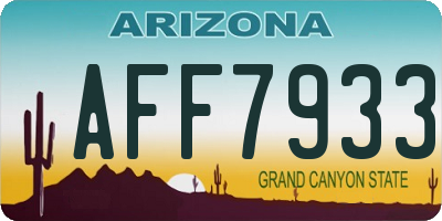 AZ license plate AFF7933