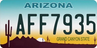 AZ license plate AFF7935