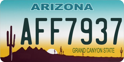 AZ license plate AFF7937
