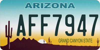 AZ license plate AFF7947