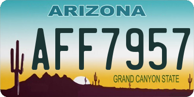 AZ license plate AFF7957