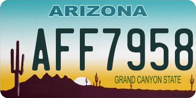 AZ license plate AFF7958