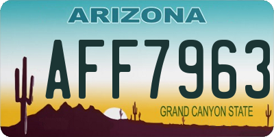 AZ license plate AFF7963