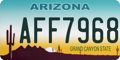 AZ license plate AFF7968