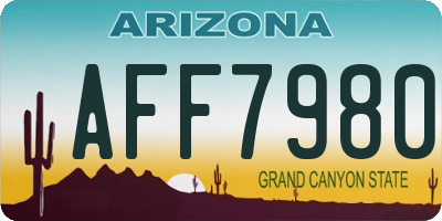 AZ license plate AFF7980